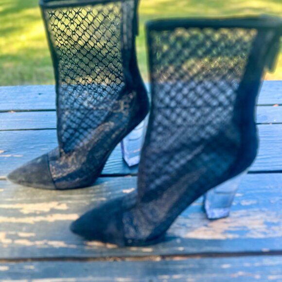KENDALL + KYLIE Clear-Mesh Bootie Heels — Size 7 M, Super Edgy & Iconic - Picture 10 of 16
